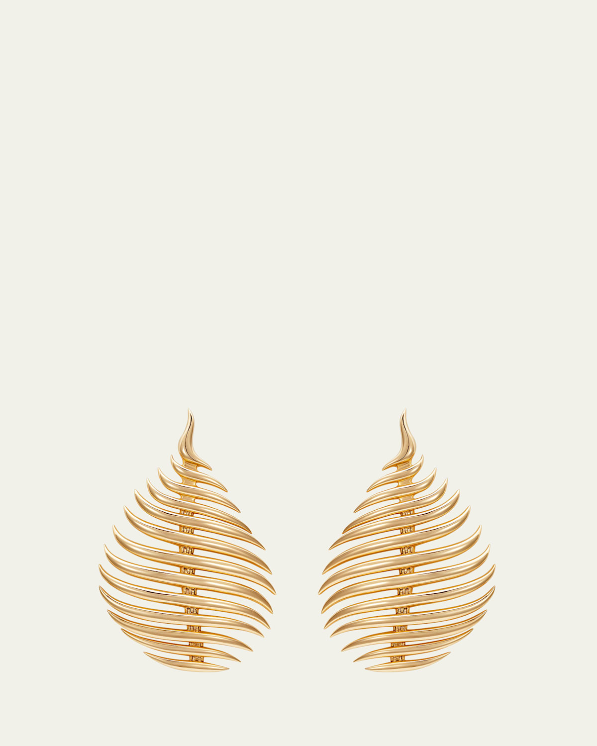18K Yellow Gold Flame Medium Earrings