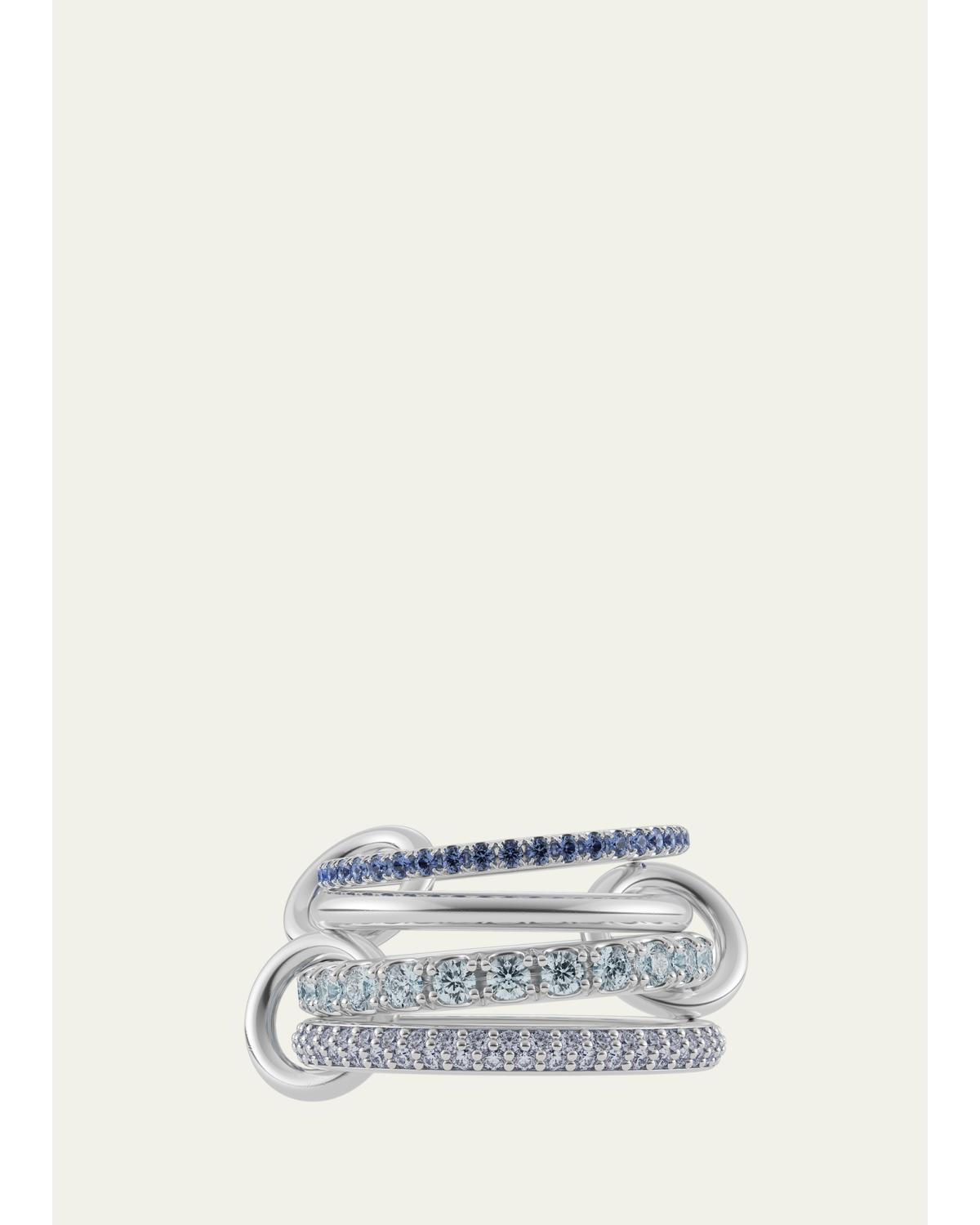 Iris Sterling Silver 4-Link Gemstone Ring