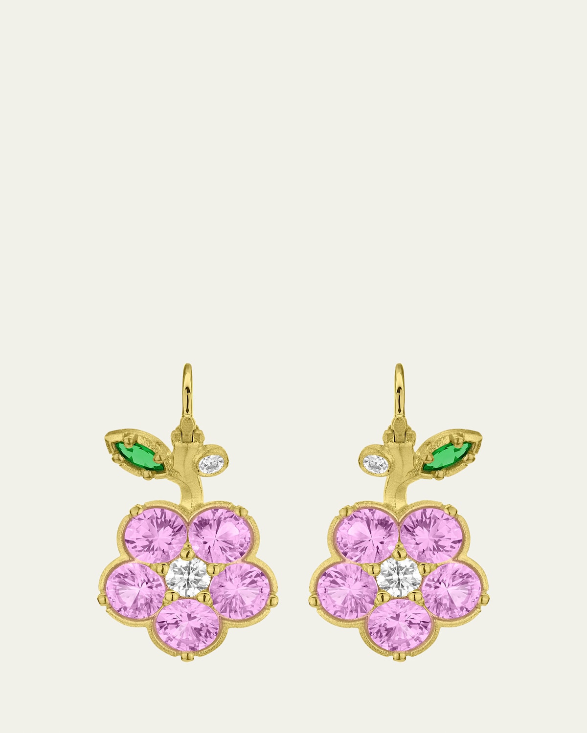 18k Gold Wild Child Pink Sapphire Drop Earrings