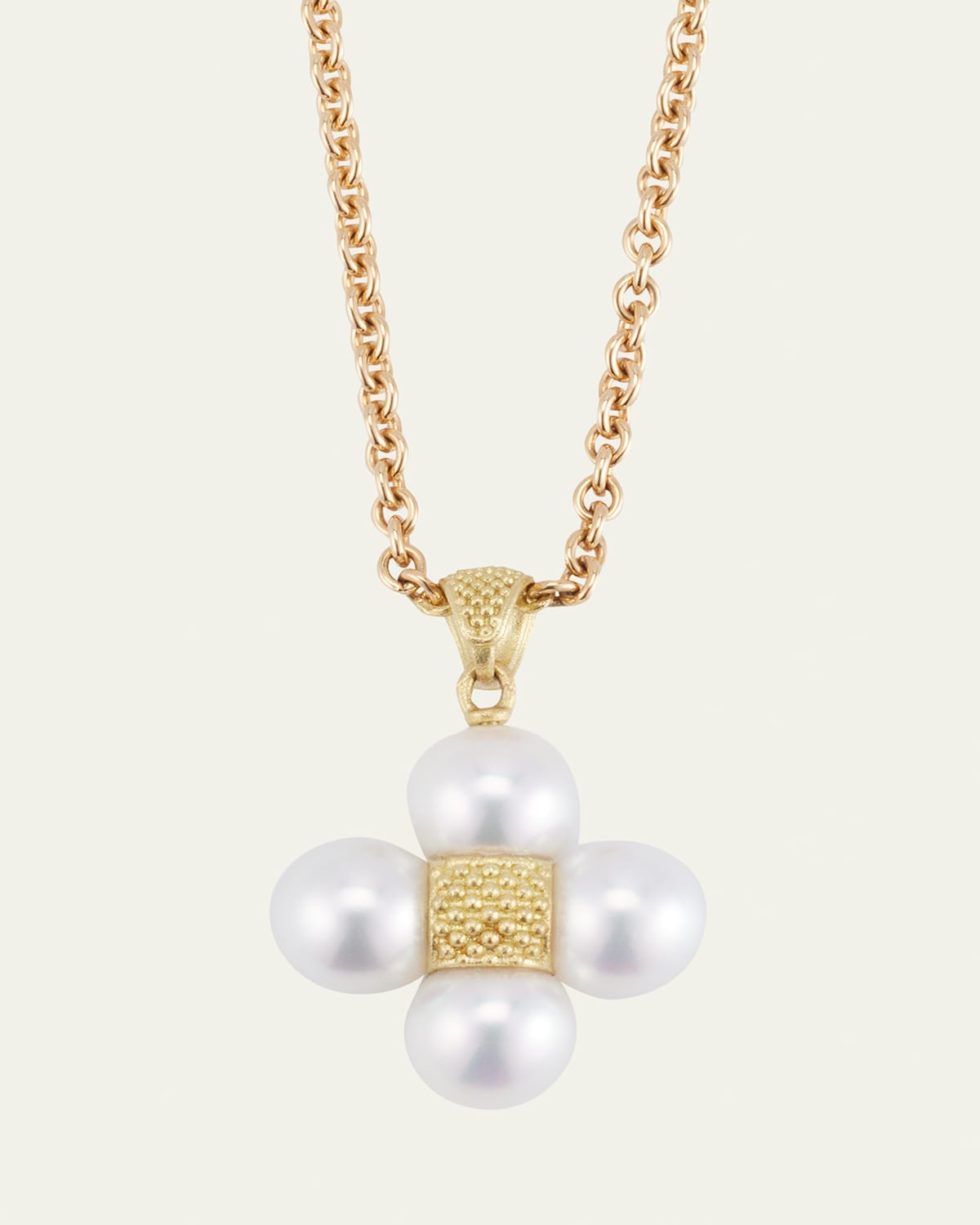 18K Yellow Gold Sequence Akoya Pearl Pendant
