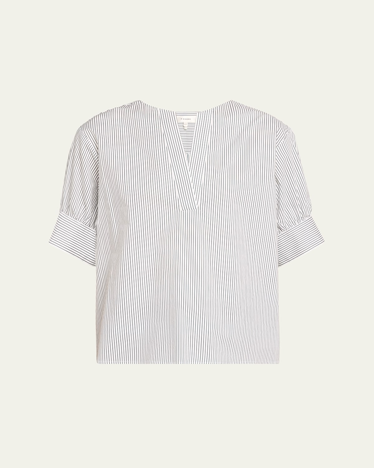 Frame Womens Surplice Neckline Striped Blouse In Navy Multi