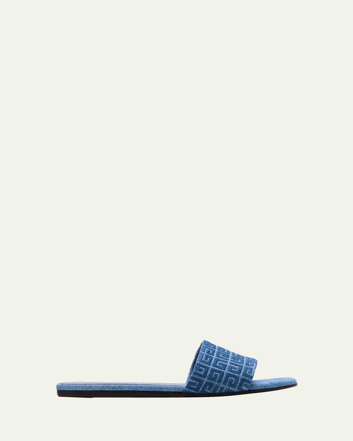 Givenchy 4g Jacquard Flat Slide Sandals In Medium Blue