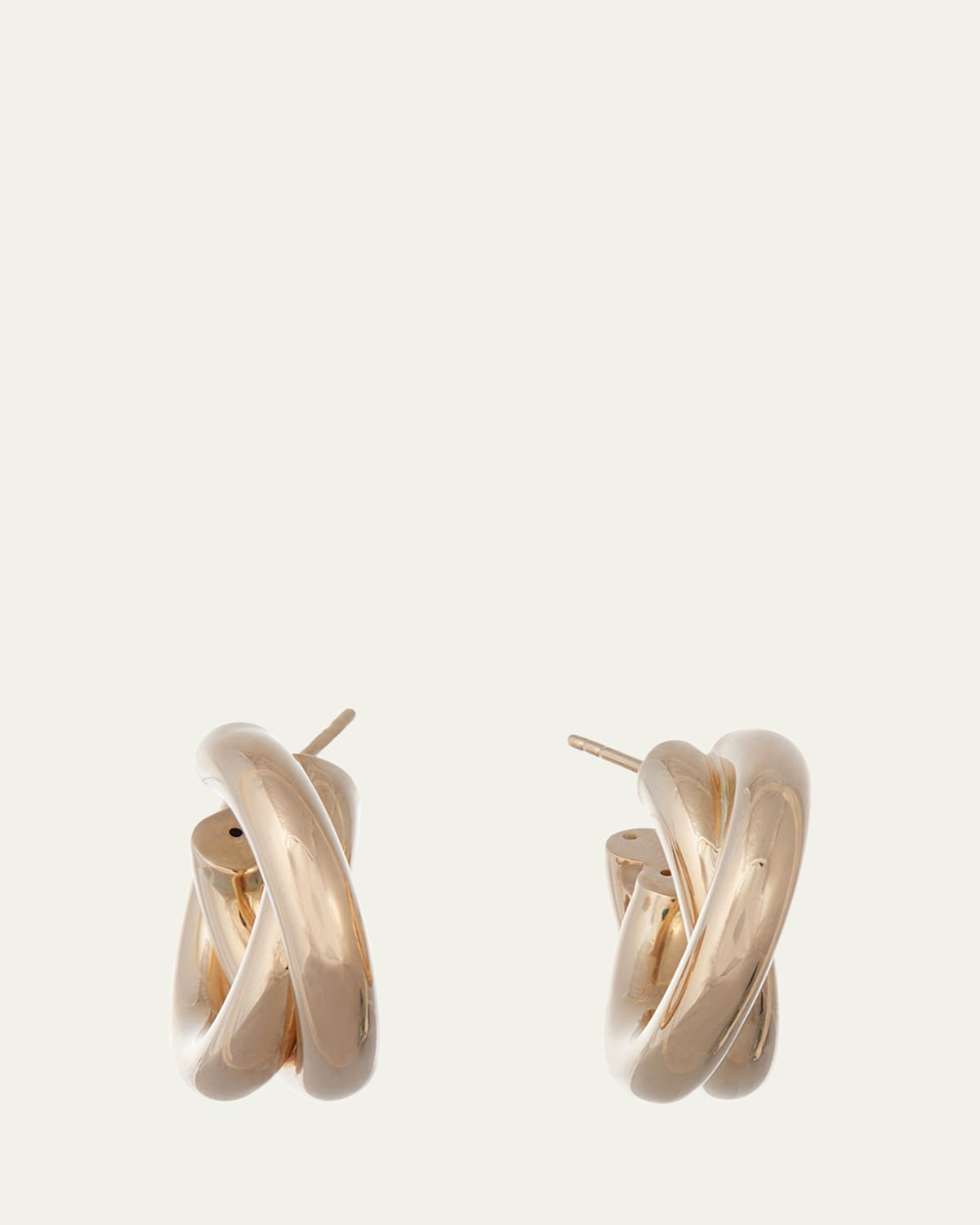 18K Yellow Gold Intertwined Hoop Earrings, 3cm