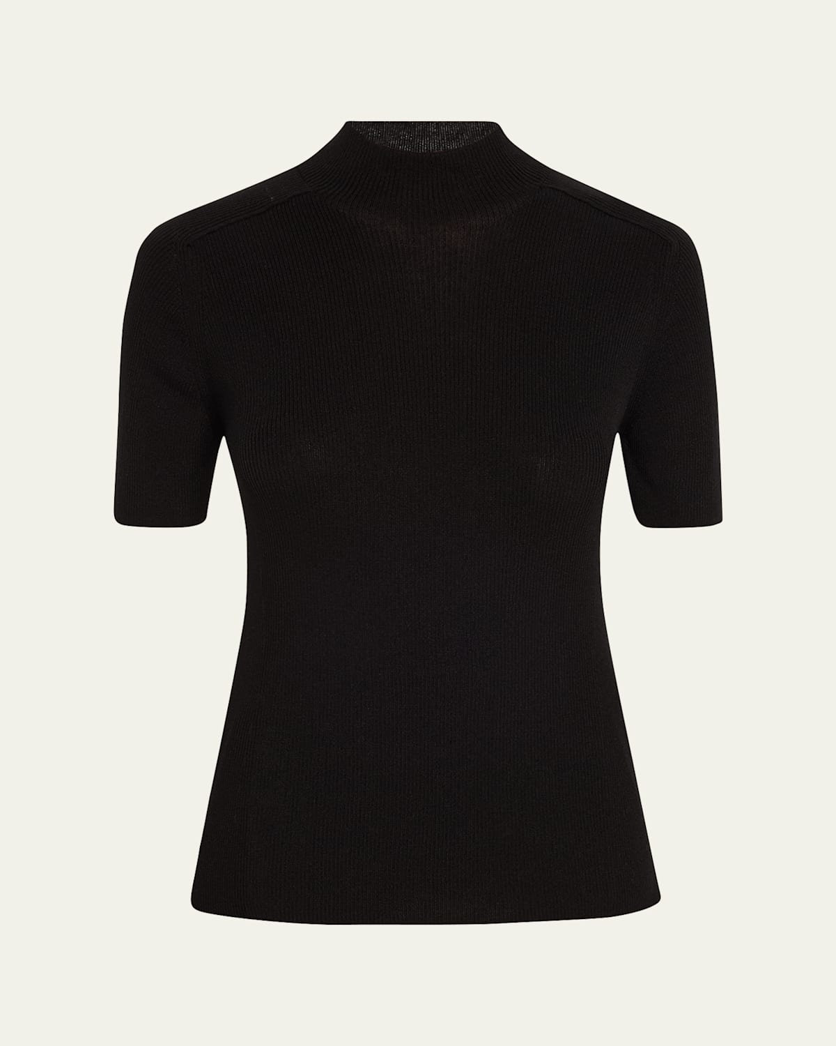 Lafayette 148 Ribbed Mock-neck Sweater In Black