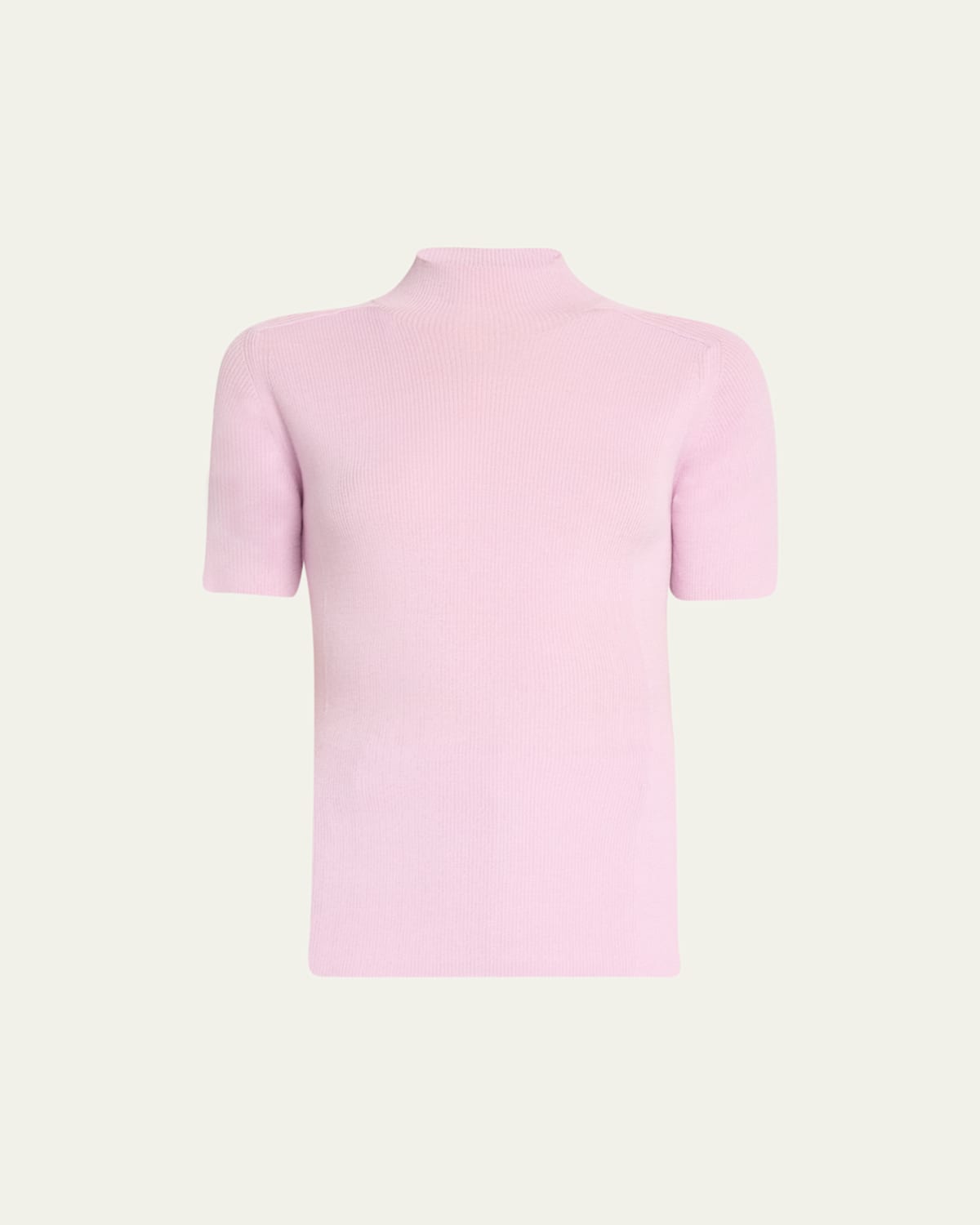 Shop Lafayette 148 Ribbed Mock-neck Sweater In Cloud