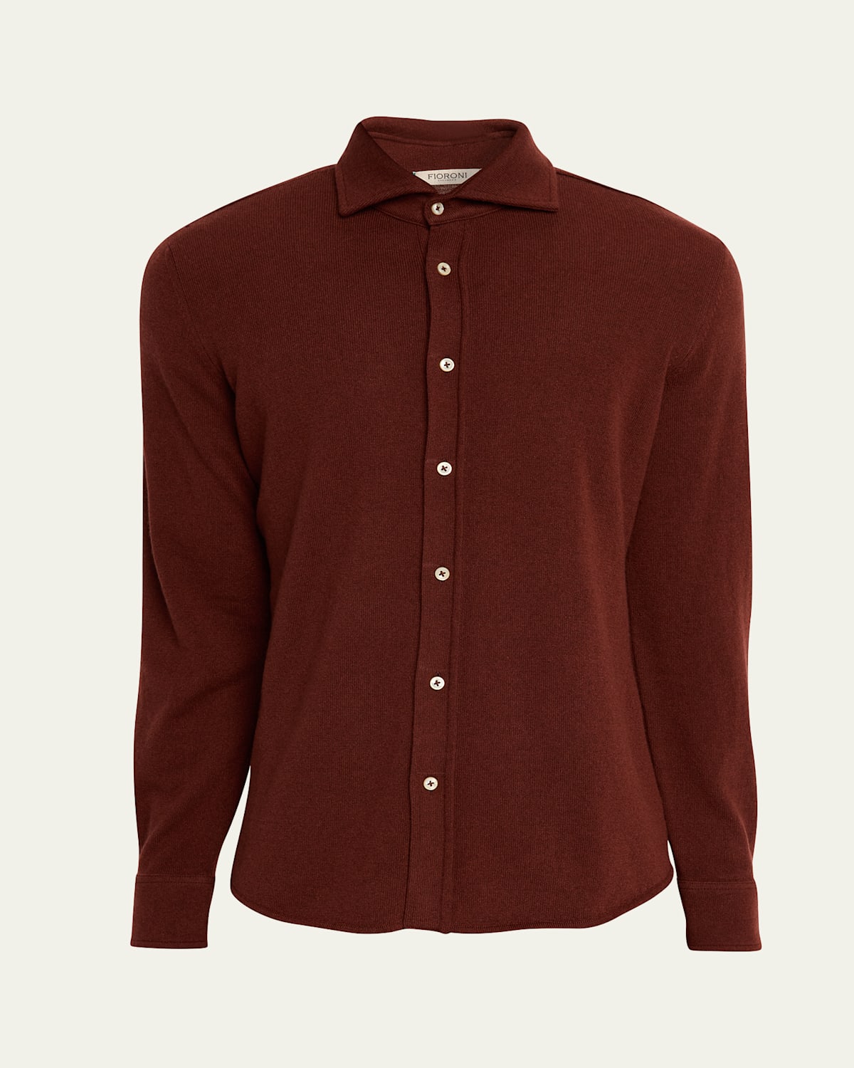 Fioroni Men's Cashmere Sport Shirt In Burgundy