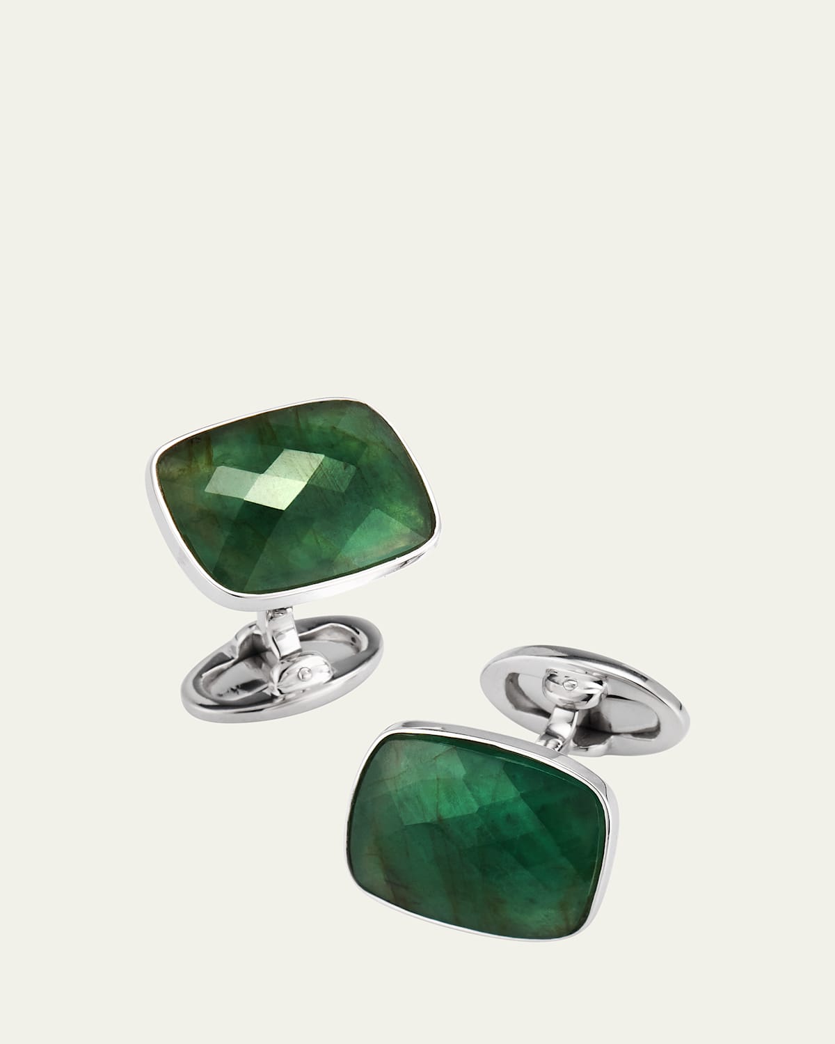 Men's Square Emerald Cufflinks