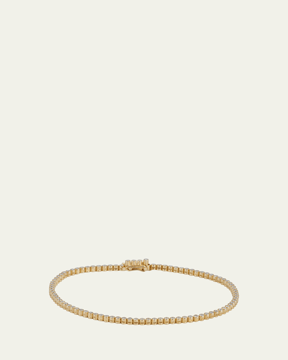 18K Yellow Gold Stitch Pinpoint Diamond Tennis Bracelet