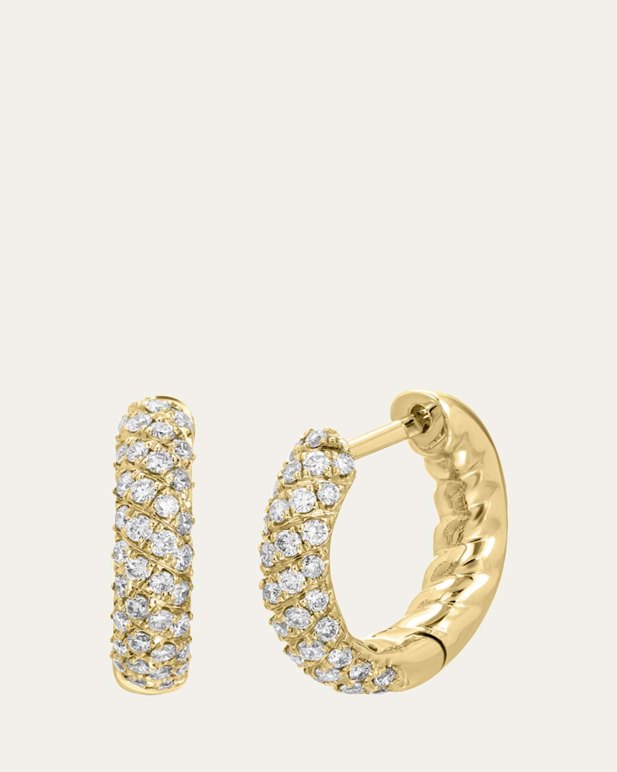 Anita Ko 18K Yellow Gold Pave Diamond Zoe Huggie Earrings, 14mm