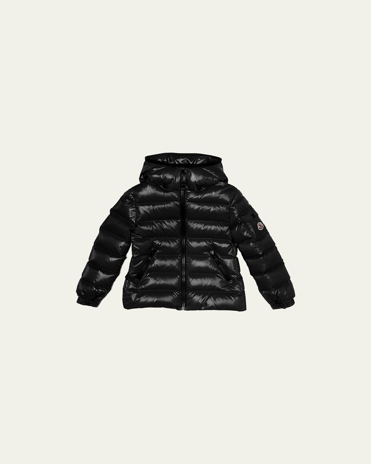 Moncler Kid's Bady Quilted Logo Jacket In Black