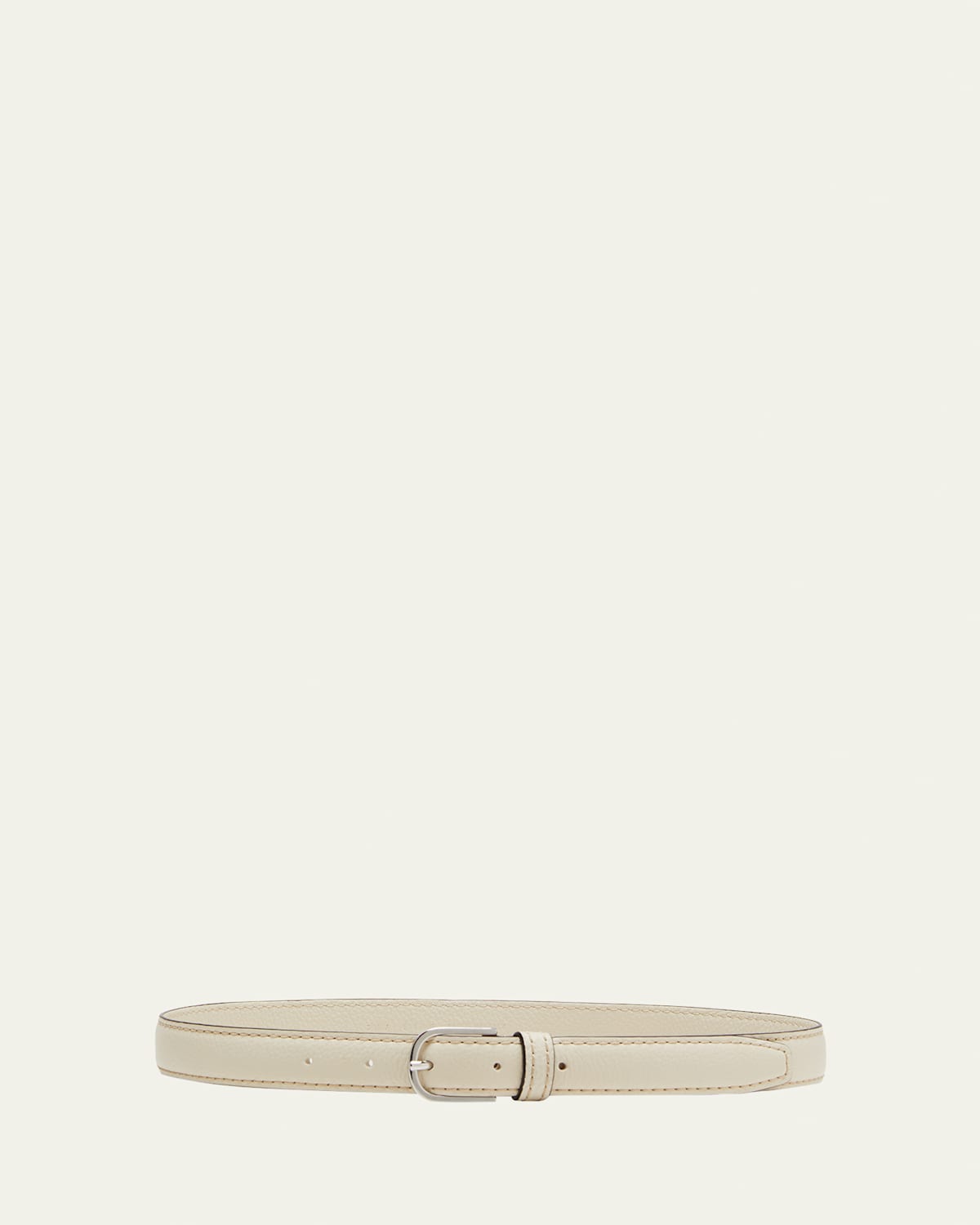 Totême Slim Trouser Leather Belt In Milk Grain