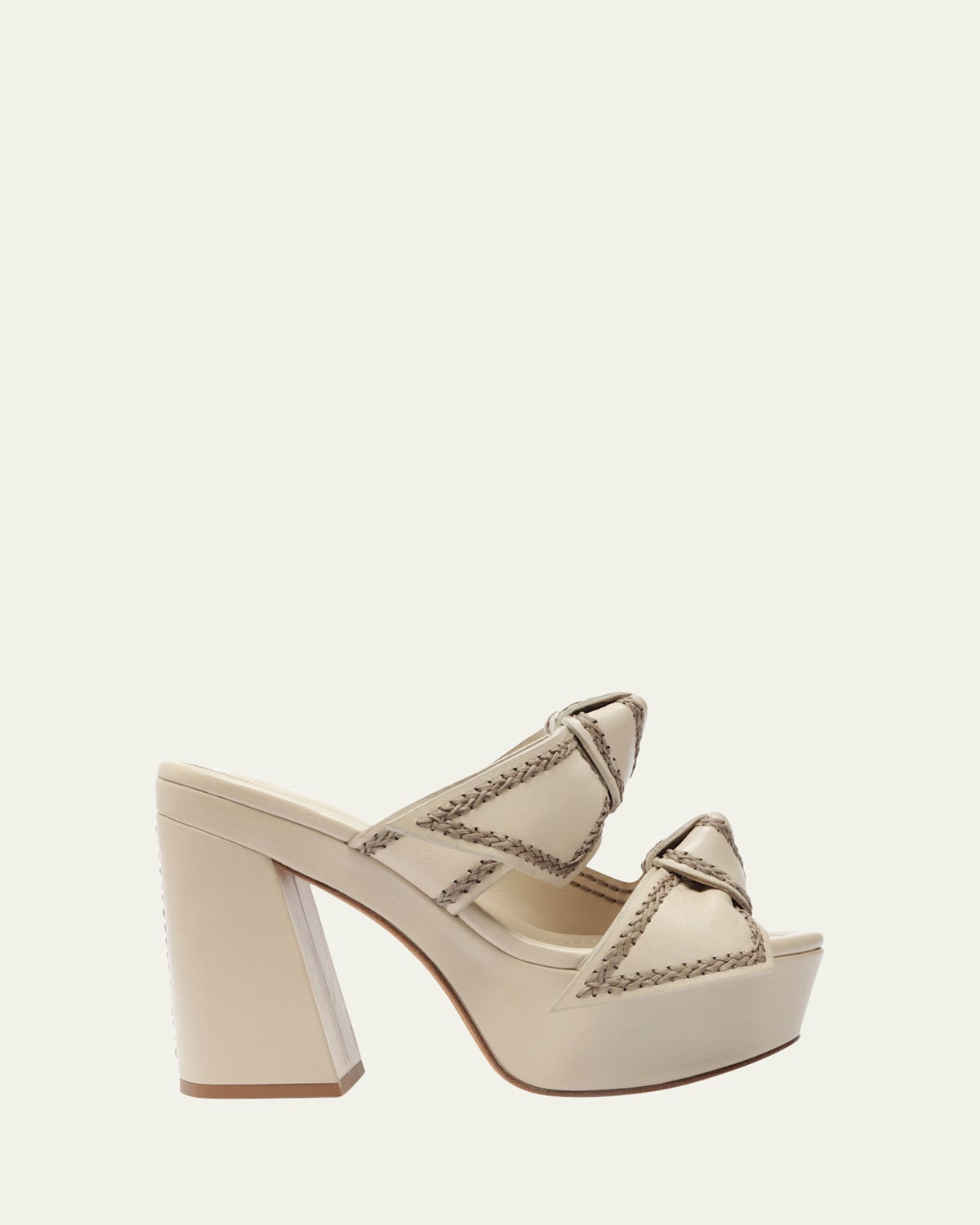 Clarita Dual-Bow Platform Slide Sandals
