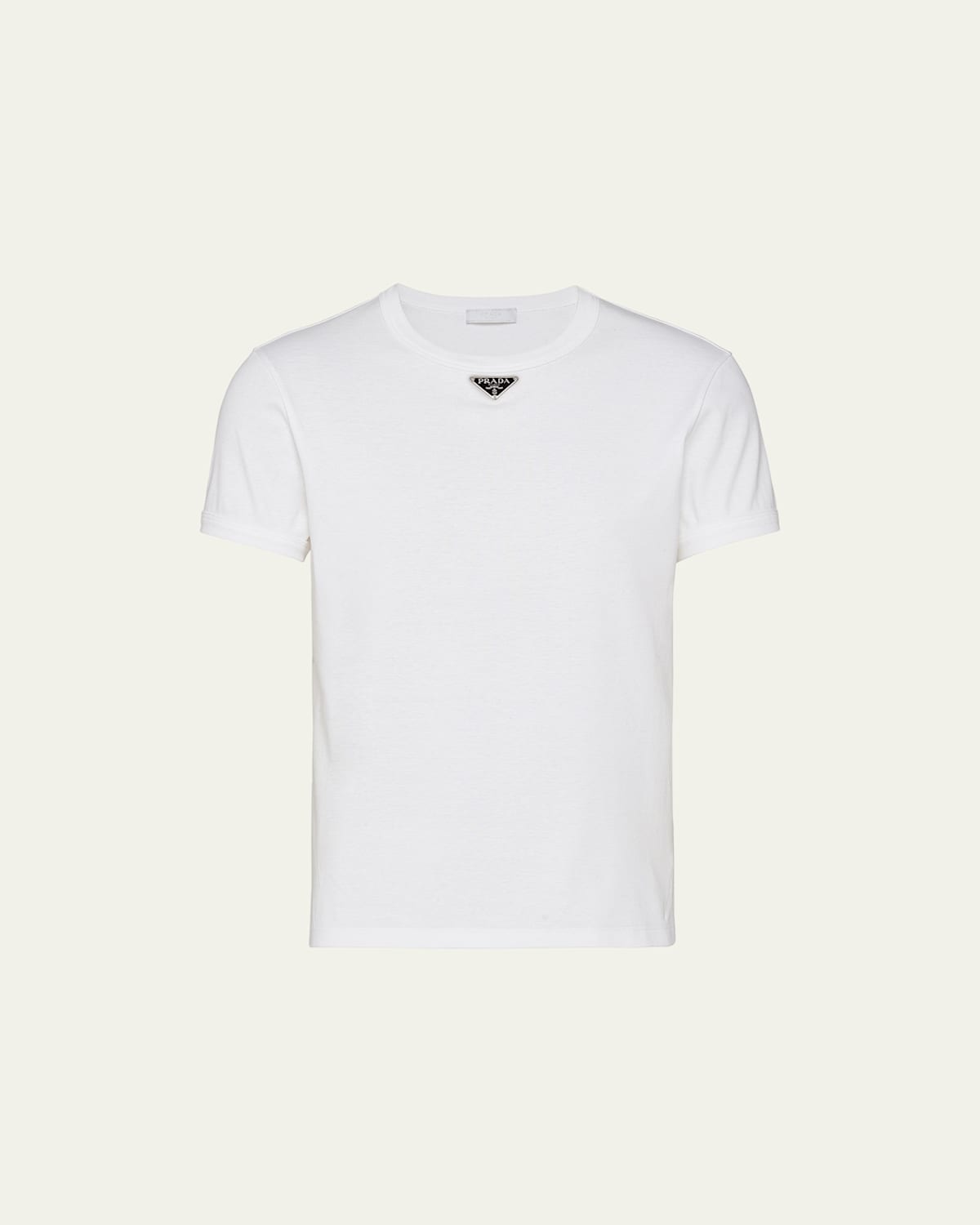 Prada Oversized White Cotton Logo T-shirt In Bianco