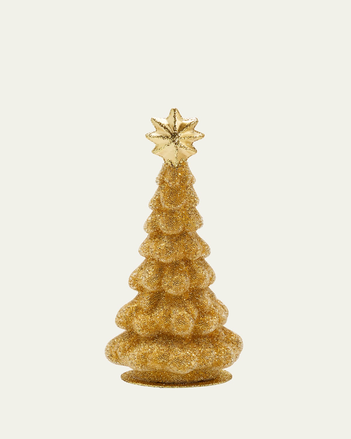 Bergdorf Goodman Gold Beaded Tree With Gold Star Christmas Decoration In Gold