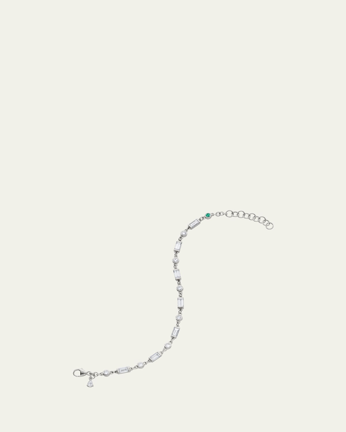 Monica Rich Kosann Sterling Silver Sapphire and Tsavorite Tennis Bracelet