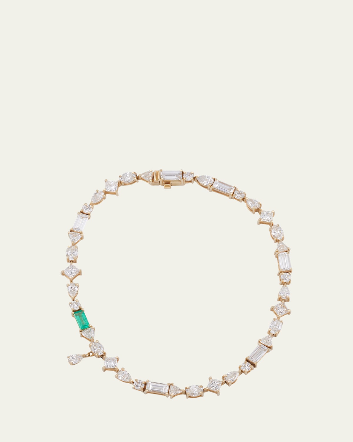 18K Yellow Gold Fancy Cut Diamond Tennis Bracelet