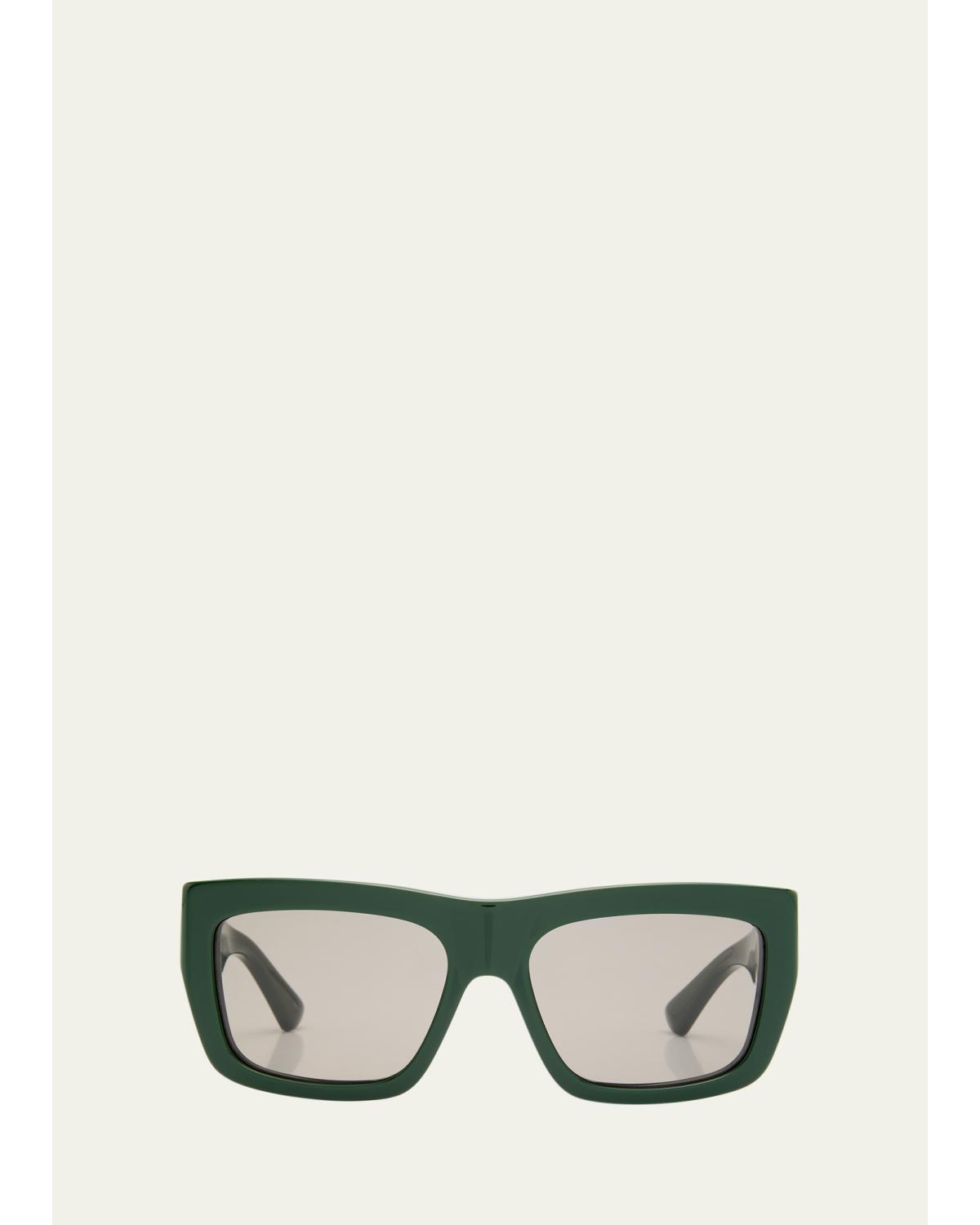 Acetate & Metal Rectangle Sunglasses