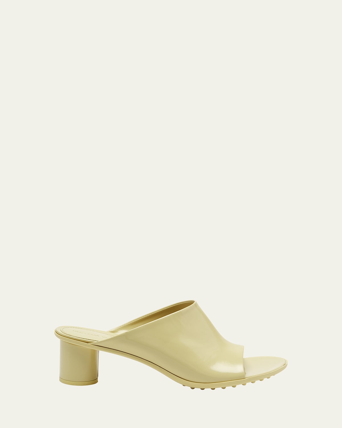 Bottega Veneta Atomic Leather Cylinder-heel Mules In Rubber