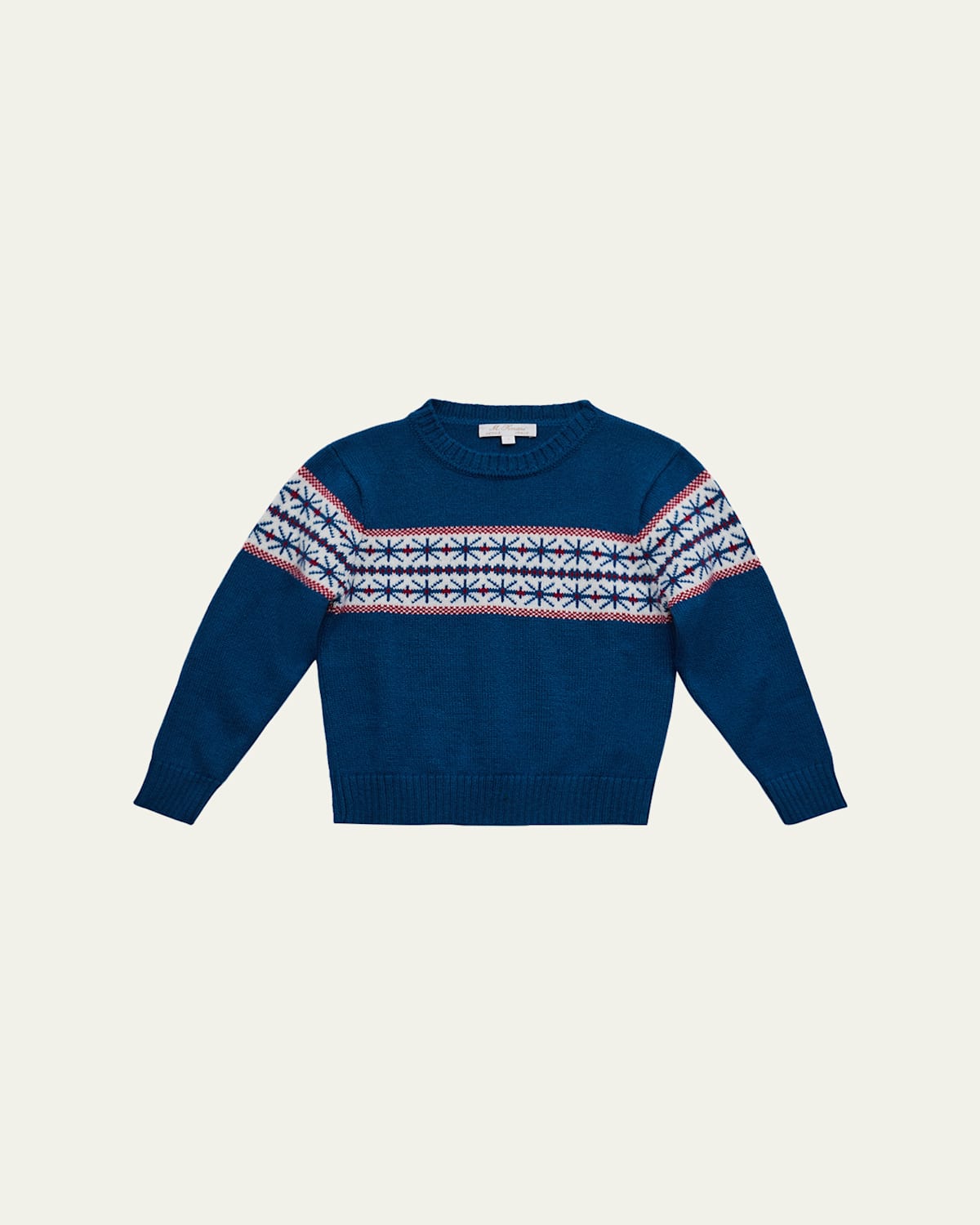 Mariella Ferrari Boy's Fairisle Knitted Sweater In Blue