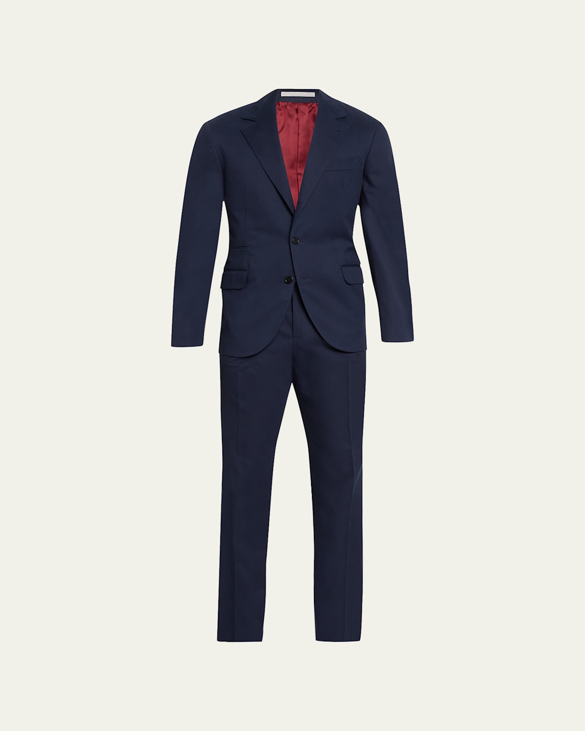 Brunello Cucinelli Men's Solid Cotton-cashmere Stretch Suit In Navy