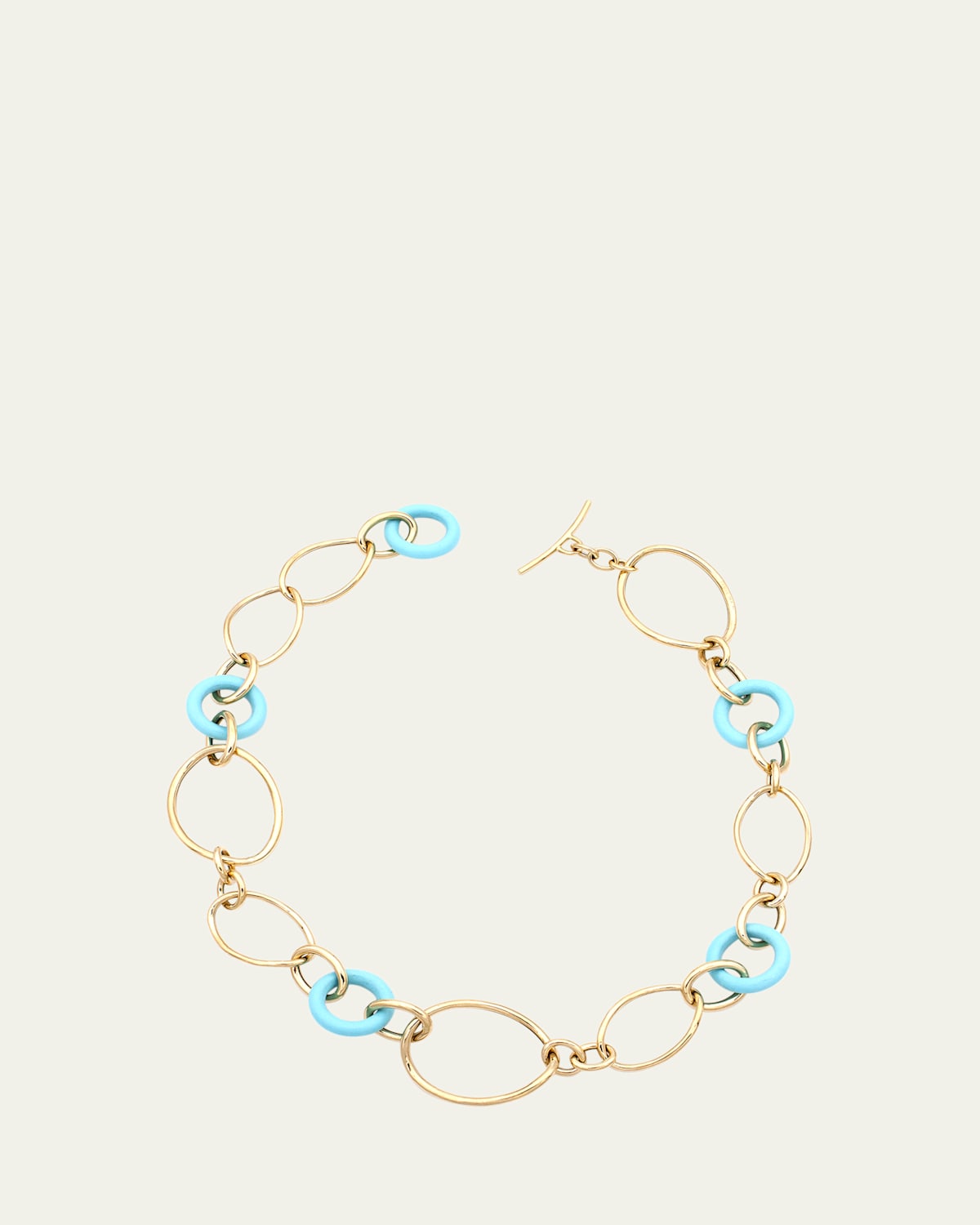 18K Yellow Gold and Turquoise Link Stella Bracelet
