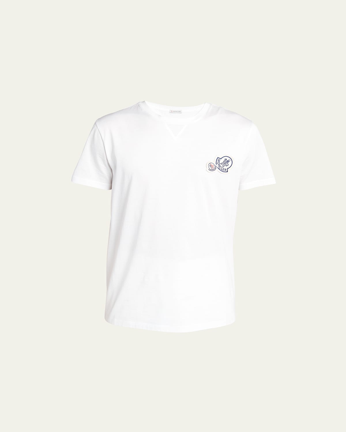 Moncler T-shirt With Double Logo Patches In White