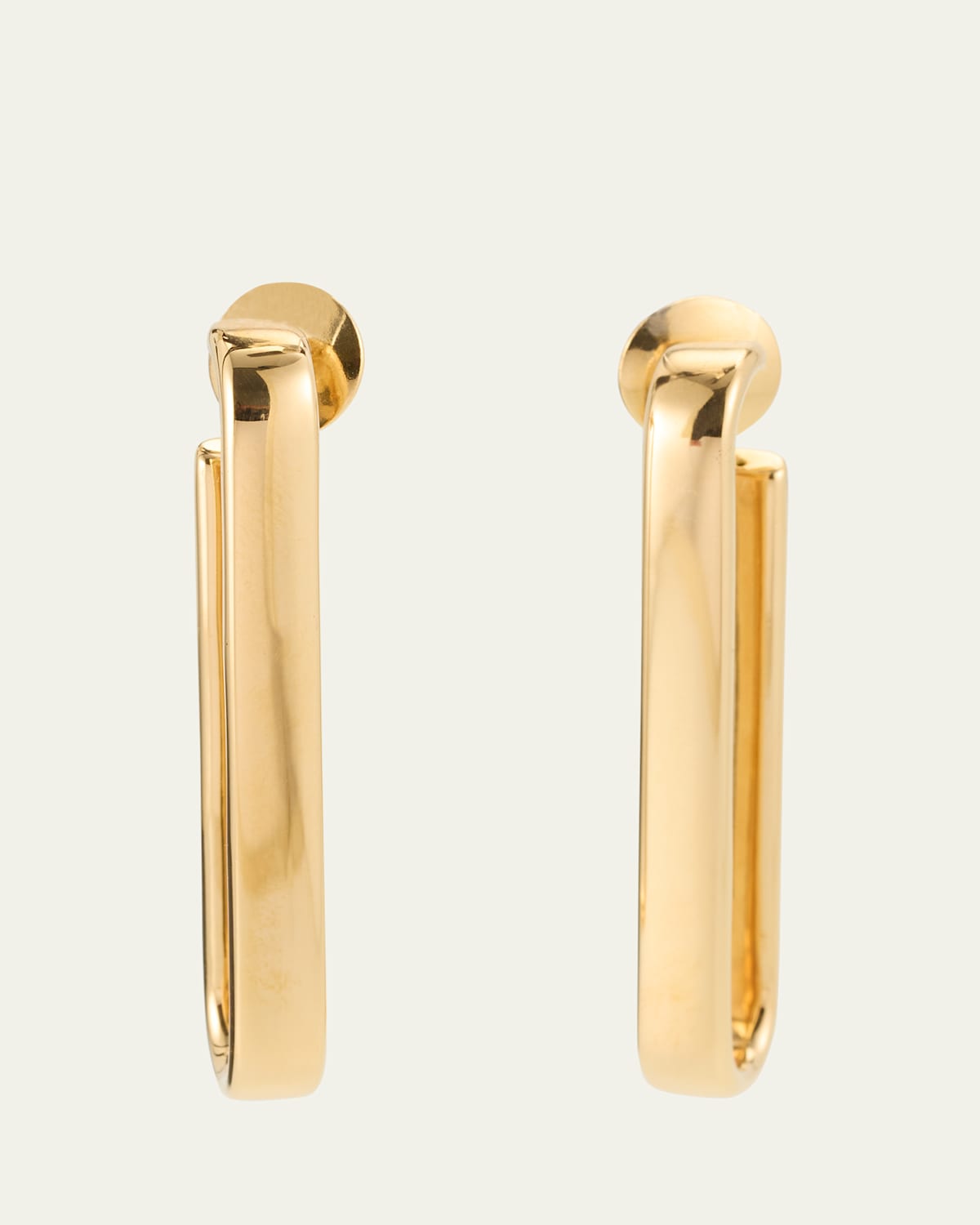 18k Yellow Gold Paperclip Hoop Earrings