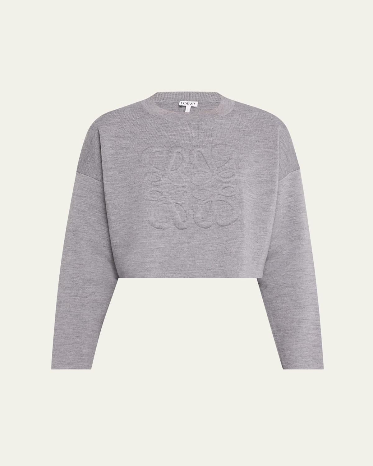 Short Wool Sweater with Anagram Detail