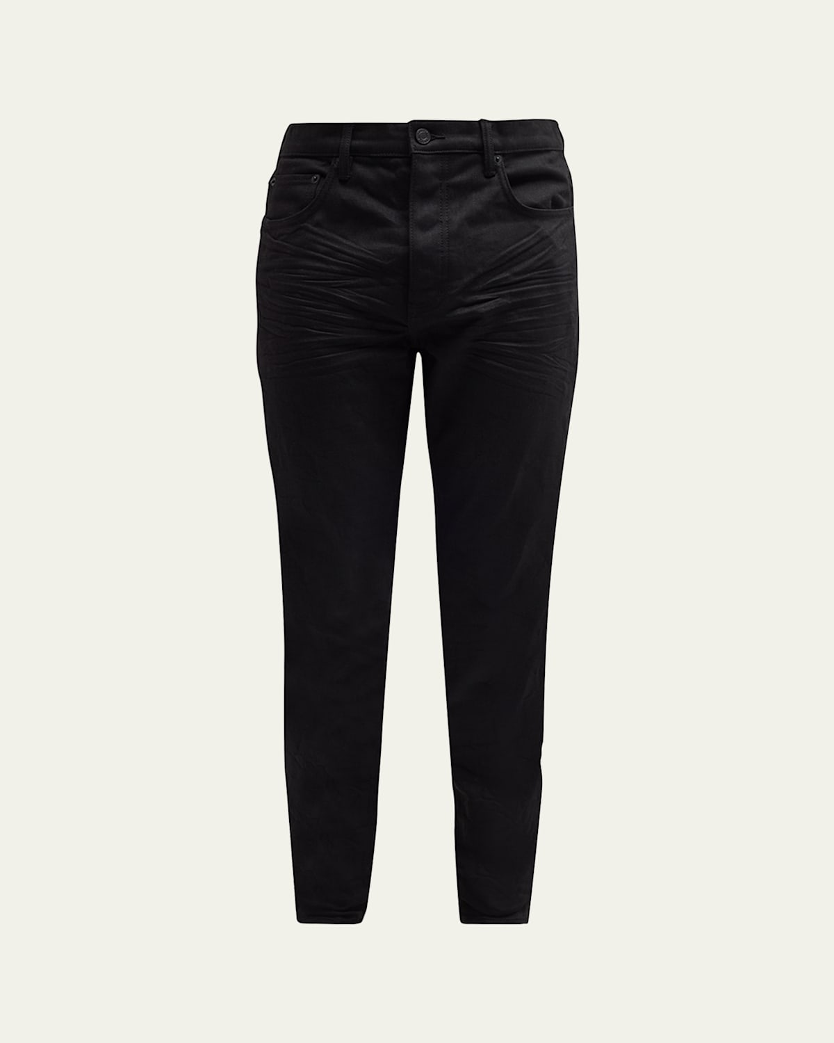Men's P005 Black Raw Slim-Fit Jeans