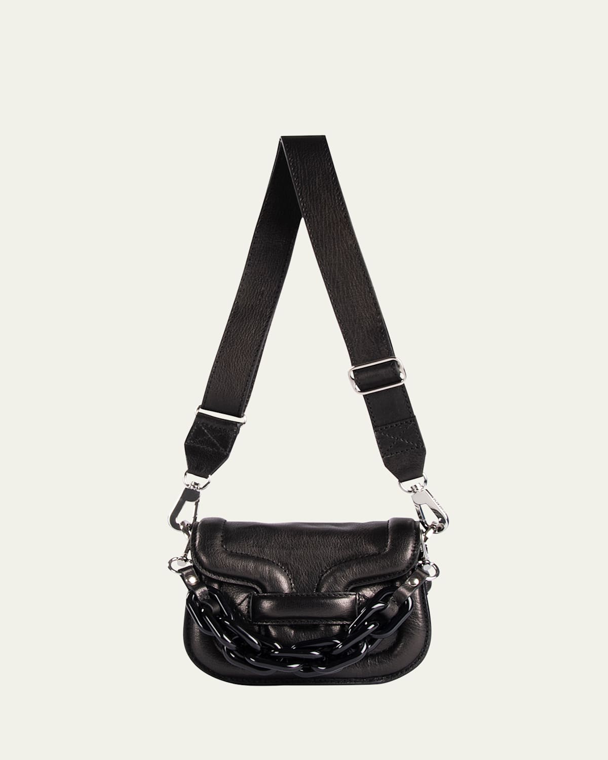 Alpha Micro Colorblock Leather Shoulder Bag