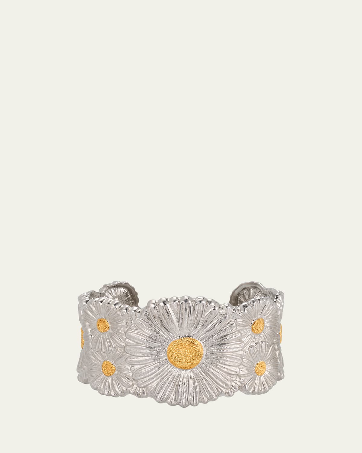 Silver and 18k Yellow Gold Daisy Blossoms Bracelet