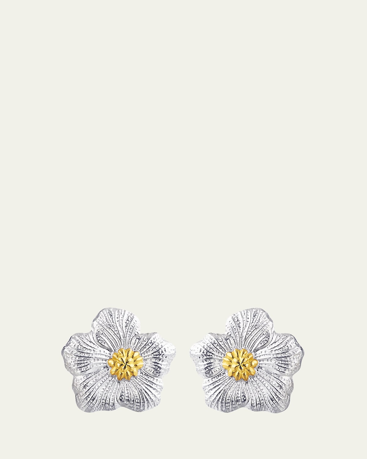 Blossoms Gardenia Button Earrings, 1.6cm