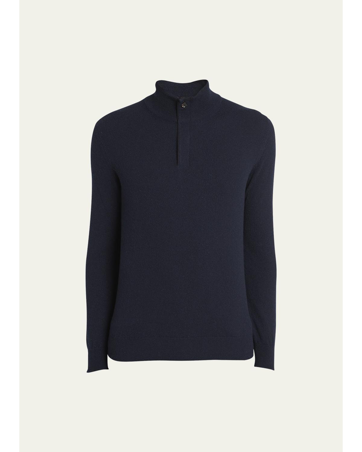 Men'S Oasi Cashmere Zip Mock Neck Sweater