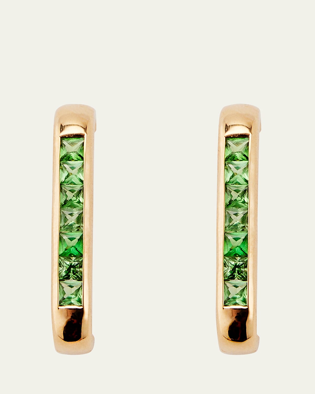 14k Gold Barre Tsavorite Earlobe Wrap Earrings