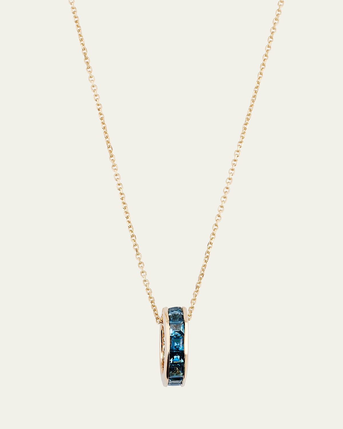 14k Yellow Gold Otto Blue Topaz Pendant Necklace