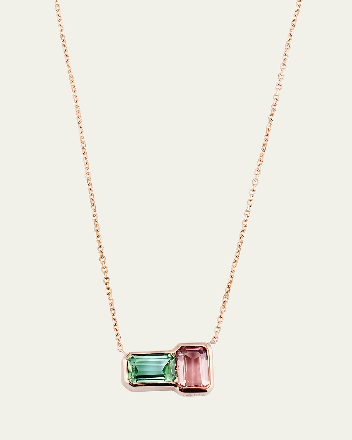 14k Rose Gold Orb Tourmaline Pendant Necklace