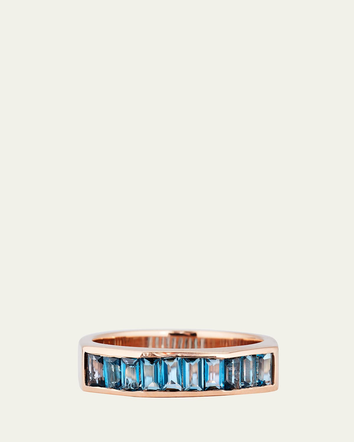 14k Rose Gold Otto Blue Topaz Ring