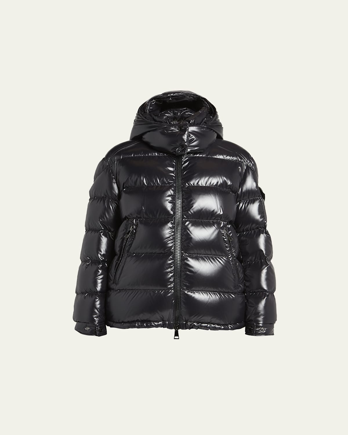 Moncler Maire Hooded Quilted Glossed-shell Down Jacket In Black