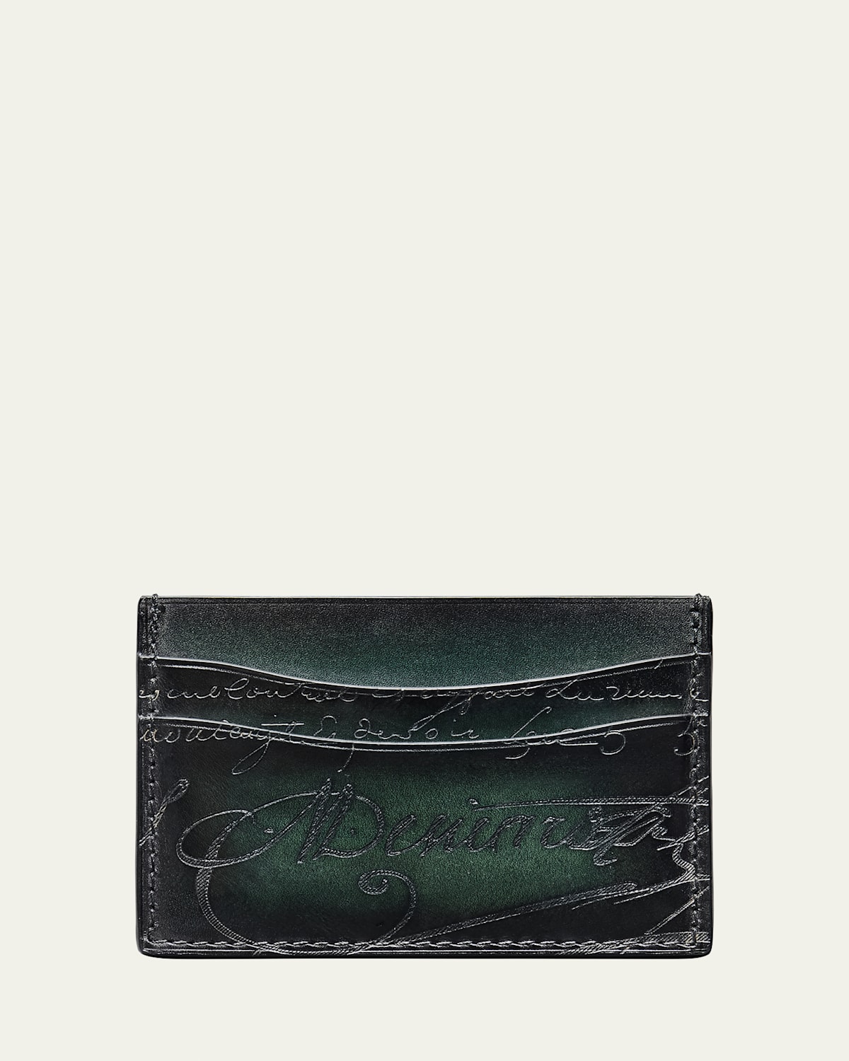 Men's Bambou Scritto Leather Card Holder