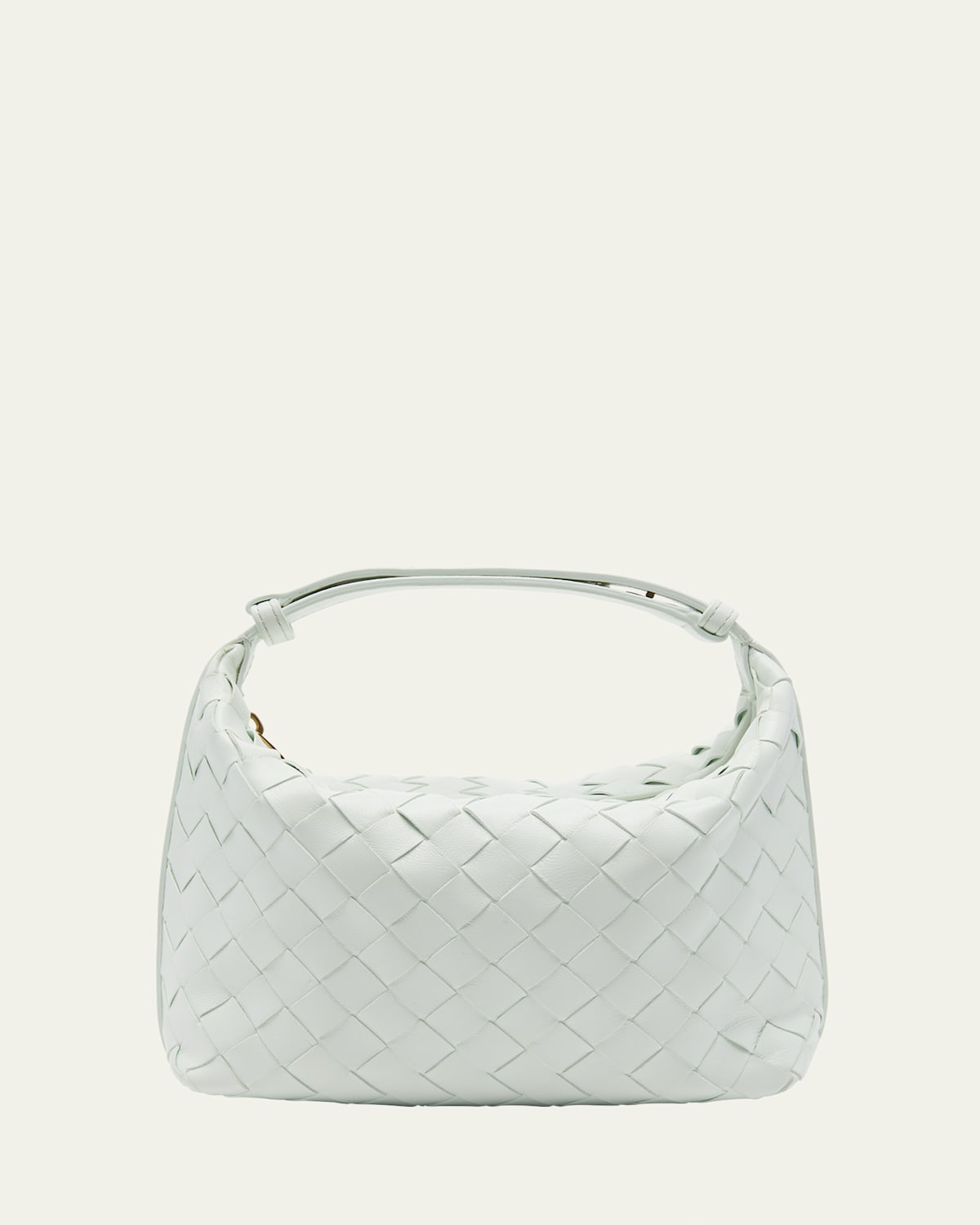 Bottega Veneta Wallace Mini Leather Shoulder Bag In Glacier-gold