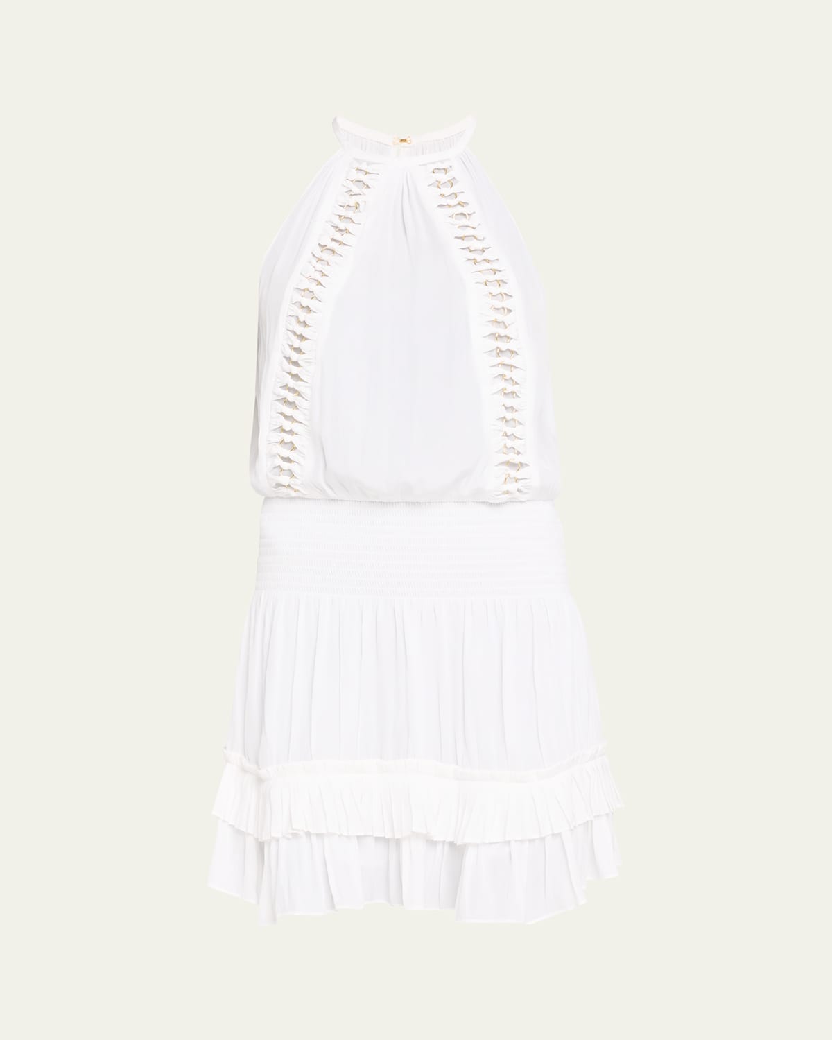Ramy Brook Delfina Embellished Mini Dress In Ivory