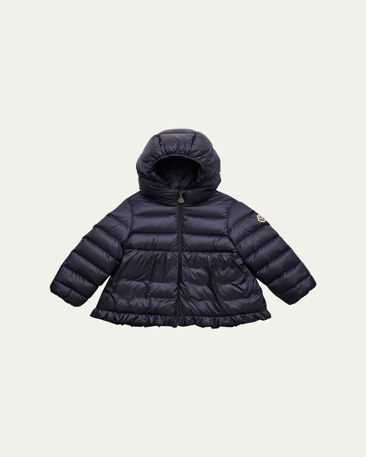 Girl's Odile A-Line Ruffle-Trim Coat, Size 12M-3
