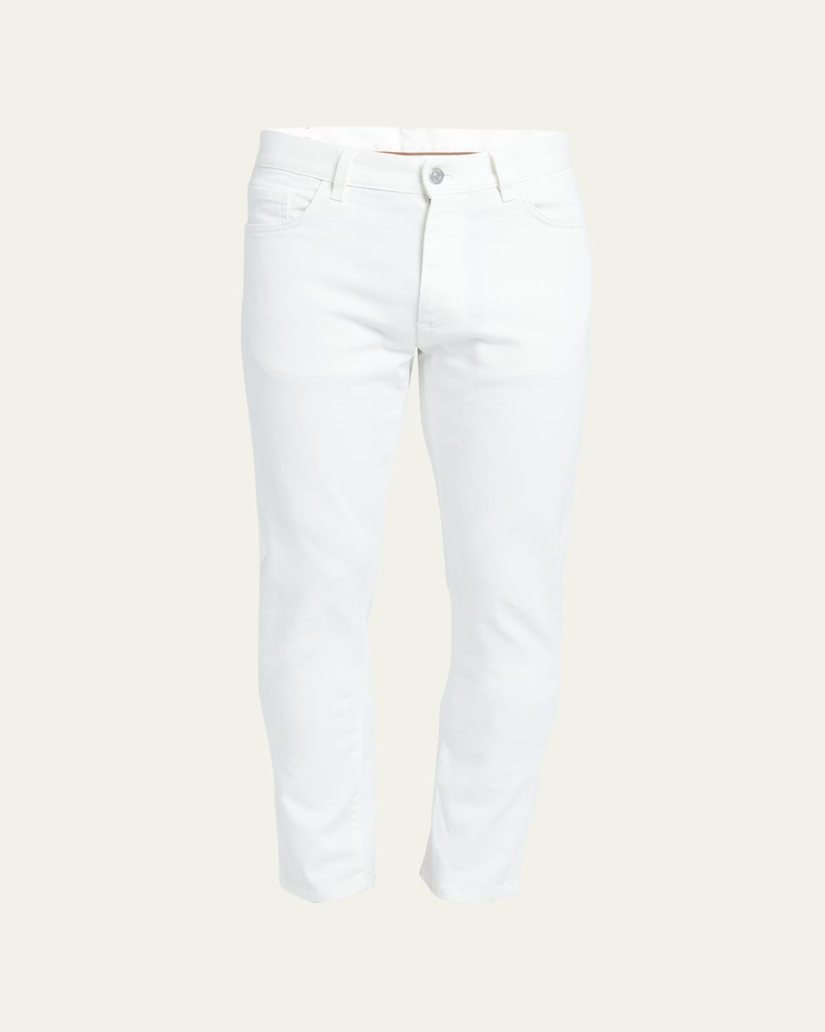 Zegna Men's Slim Stretch 5-pocket Pants In White