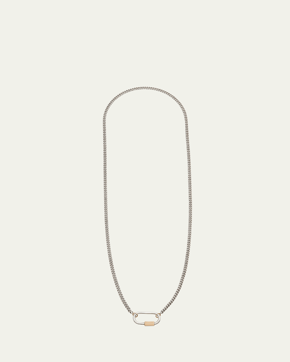 Two-Tone Heavy Curb Chain and Lock Necklace