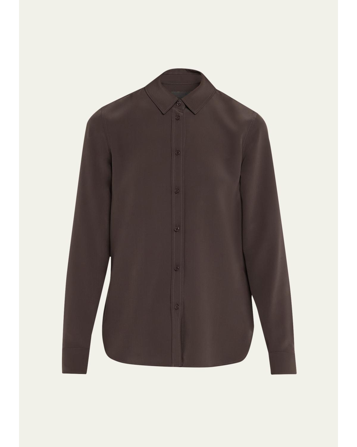 Gaia Silk Button-Front Shirt