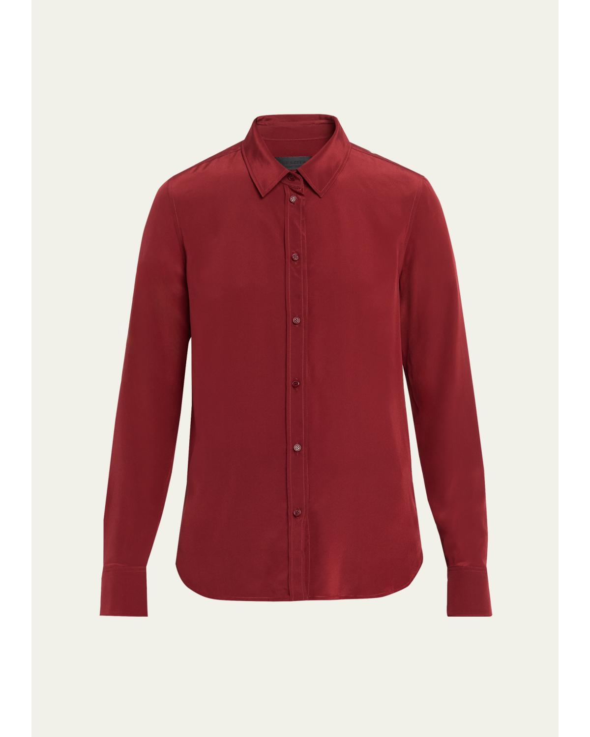 Gaia Silk Button-Front Shirt