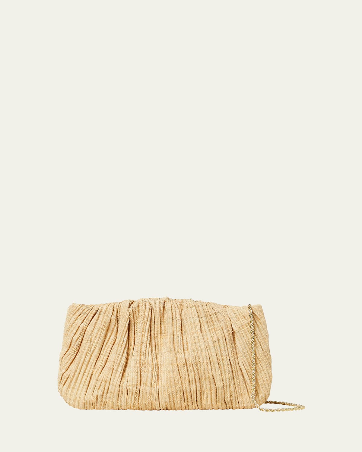 Brit Pleated Raffia Clutch Bag