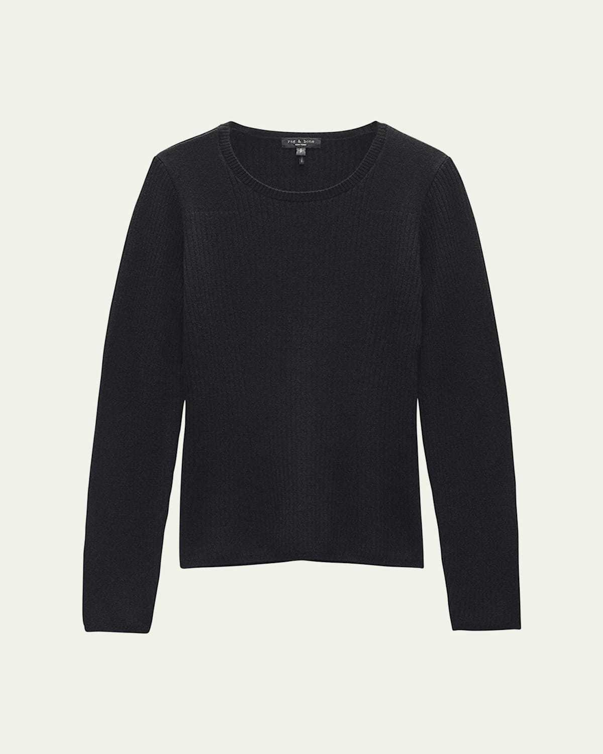 Rag & Bone Audrina Ribbed Crewneck Sweater In Black