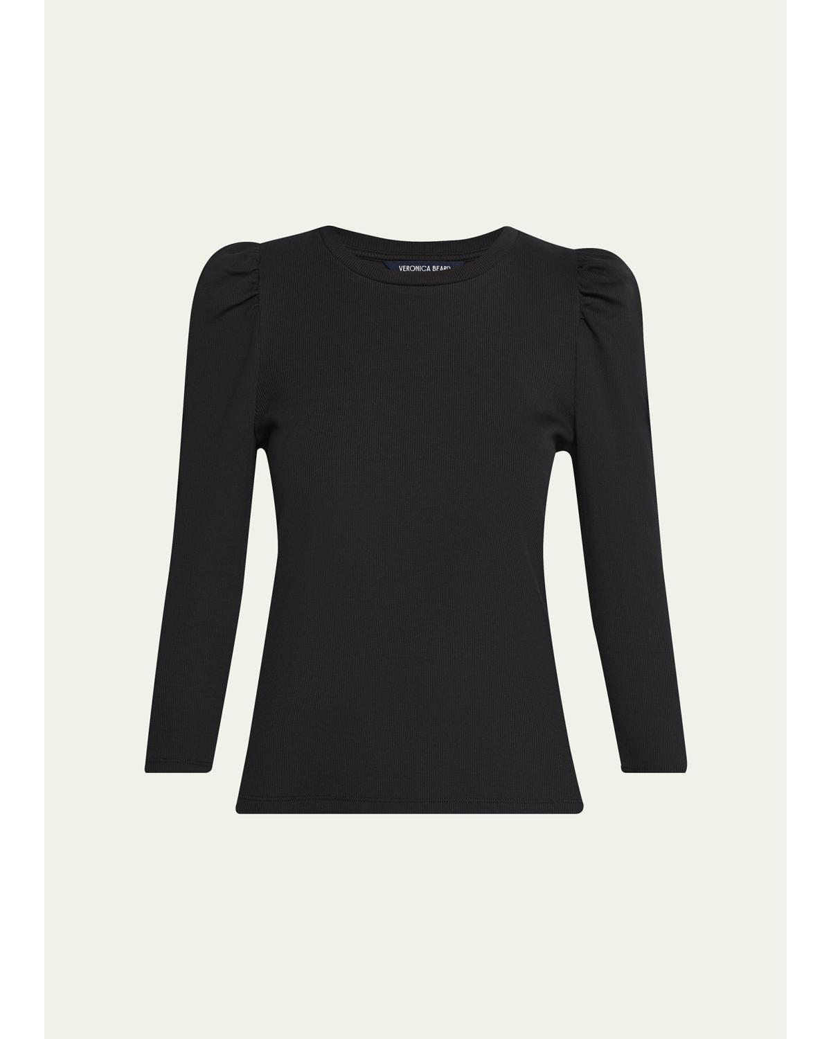 Britney Puff-Sleeve Cotton Top