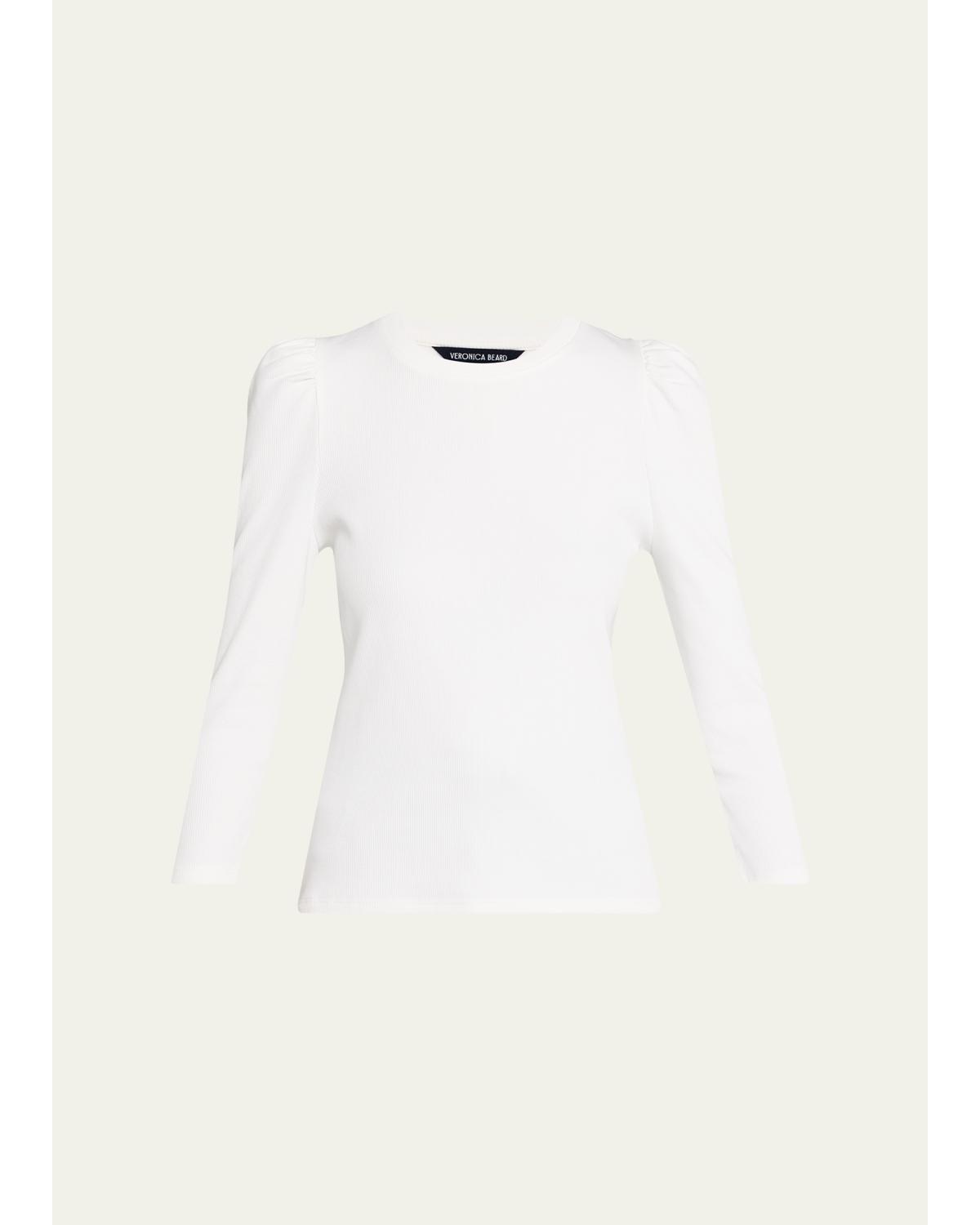 Britney Puff-Sleeve Cotton Top